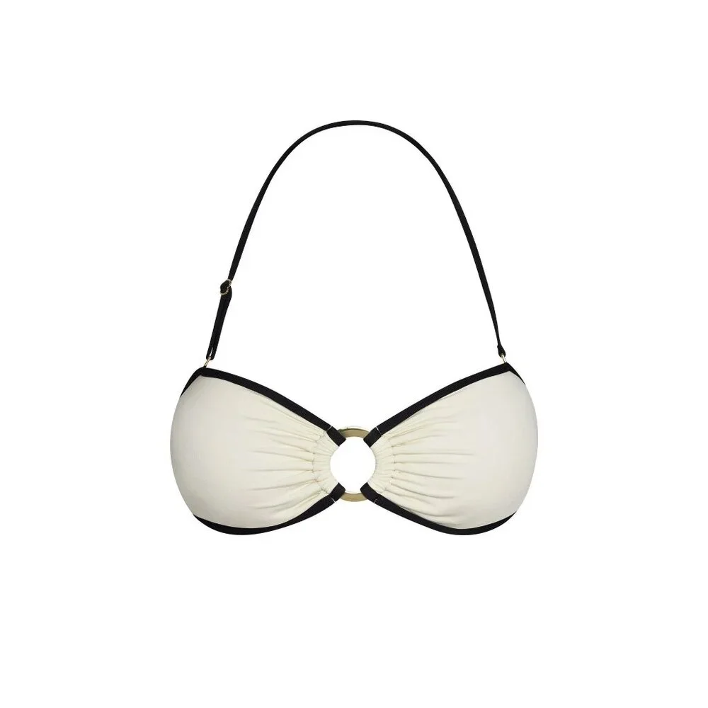 MONDAY Swimwear Costa Rica Bikini Top in Ivory Black